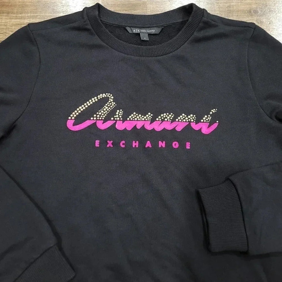 Armani Exchange Fleece Print Studded Sweater - Picture 5 of 11